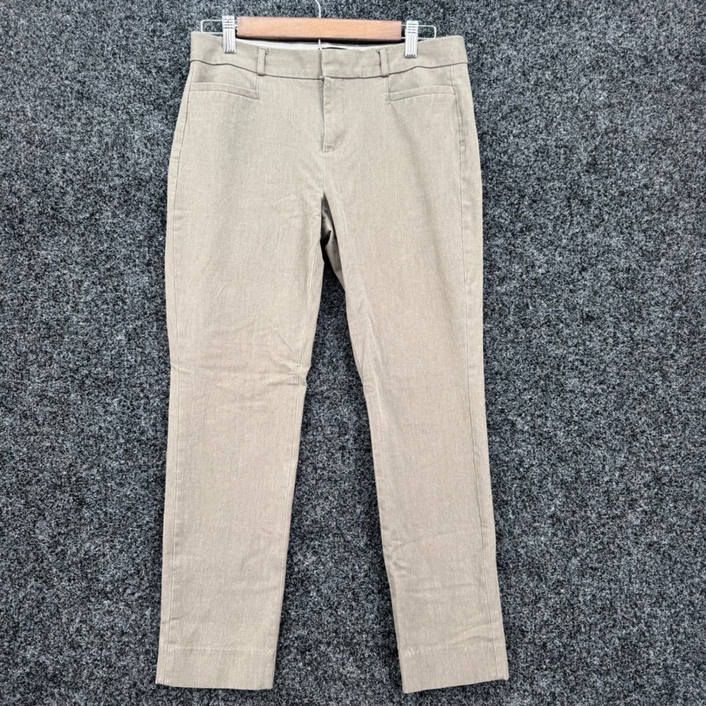 Banana Republic Sloan Curvy Fit Pants 6 Taupe Tan Slim Leg Bi-Stretch Trousers